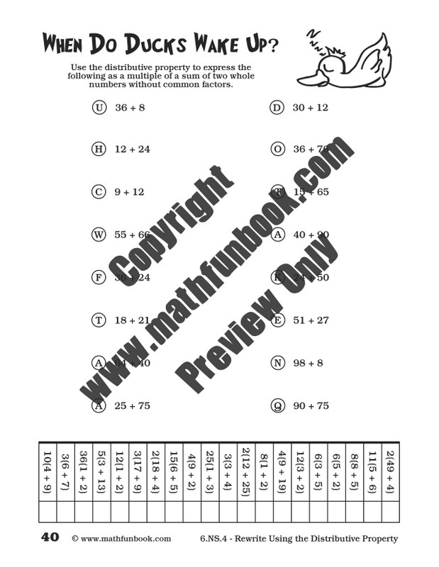 Grade 6 Common Core Math Worksheets Math Funbook